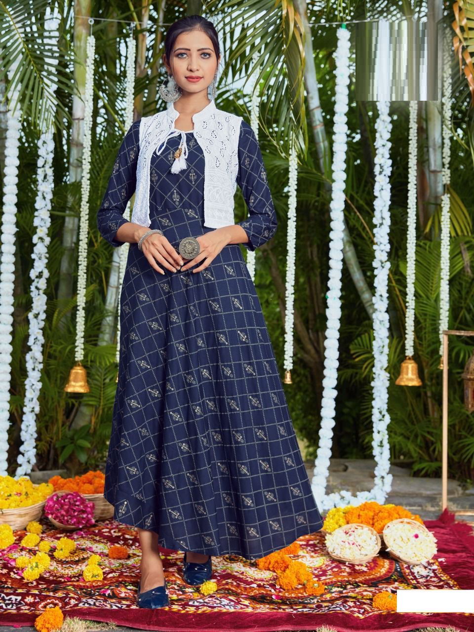 Blue Hills Stopwatch Latest Ethnic Wear Rayon Anarkali Kurti With Koti Collection